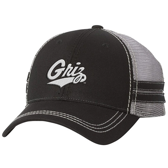 Black / Gray Sportsman Striped Custom Trucker Hat