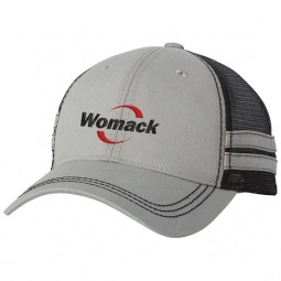 Grey / Black Sportsman Striped Custom Trucker Hat