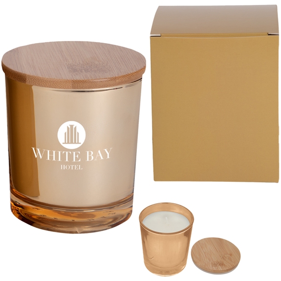 Gold - Scented Custom Soy Candle w/ Bamboo Lid