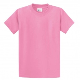 Candy Pink Port & Company Essential Logo T-Shirt - Men's - Colors