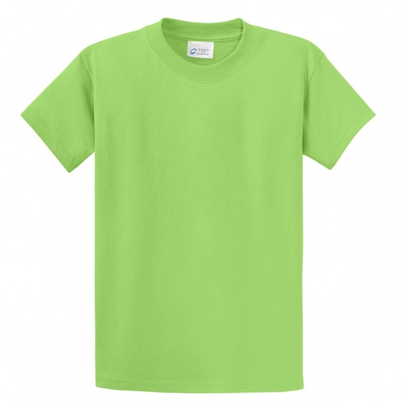 Lime Green Port & Company Essential Logo T-Shirt - Men's - Colors