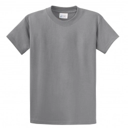 Medium Grey Port & Company Essential Logo T-Shirt - Men's - Colors