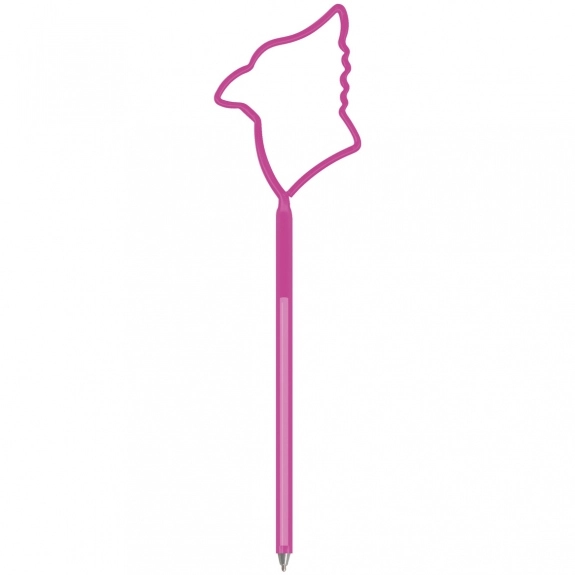 Translucent Hot Pink Cardinal Shaped Twist Promotional Pen