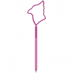 Translucent Hot Pink Cardinal Shaped Twist Promotional Pen