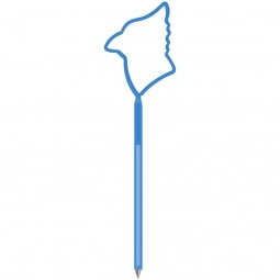Translucent Light Blue Cardinal Shaped Twist Promotional Pen