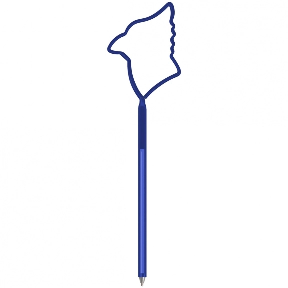 Translucent Cobalt Blue Cardinal Shaped Twist Promotional Pen
