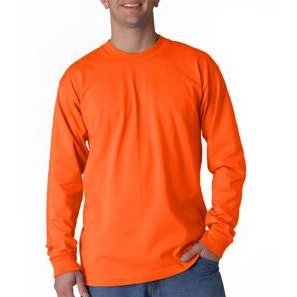 Bright Orange Bayside Long-Sleeve Logo T-Shirt - Colors