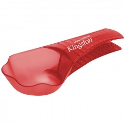Trans. Red Promotional Pet Food Scoop & Clip Combo