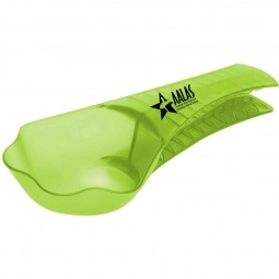 Trans. Lime Promotional Pet Food Scoop & Clip Combo