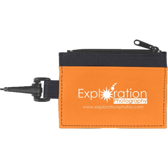 Black/Orange Promotional Custom Imprinted ID Holder