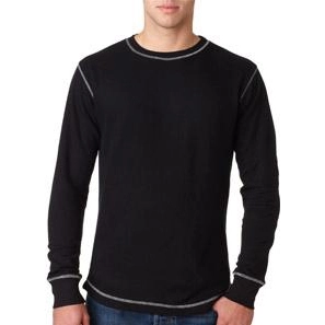 Black J-America Vintage Long Sleeve Thermal Custom T-Shirt