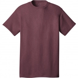Heather Athletic Maroon Port & Company Budget Custom T-Shirt - Colors