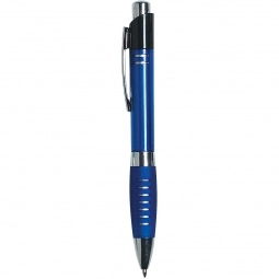 Blue Striped Comfort Grip Promotional Pen - Colored