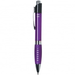 Purple Striped Comfort Grip Promotional Pen - Colored