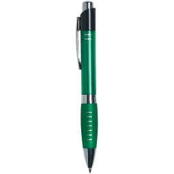 Green Striped Comfort Grip Promotional Pen - Colored