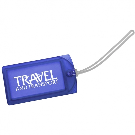 Trans. Blue Explorer Printed Luggage Tag w/ ID Tag
