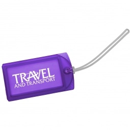 Trans. Purple Explorer Printed Luggage Tag w/ ID Tag