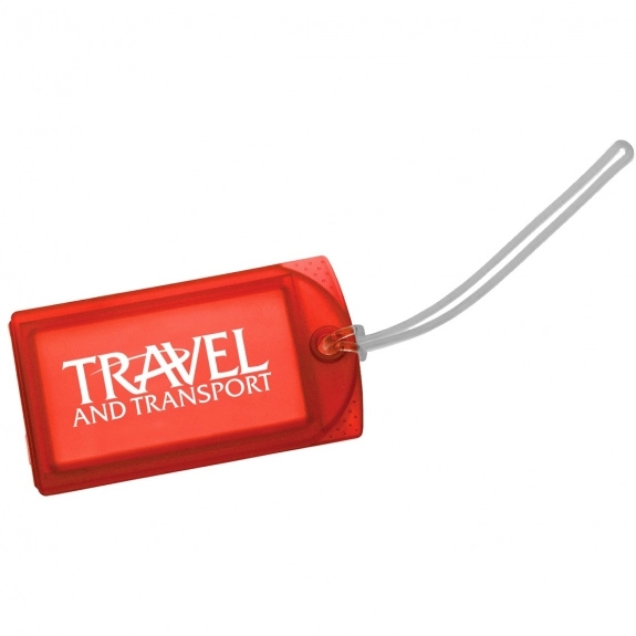 Trans. Red Explorer Printed Luggage Tag w/ ID Tag