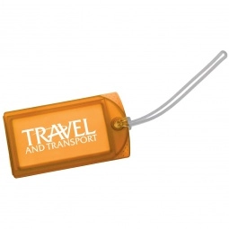 Trans. Orange Explorer Printed Luggage Tag w/ ID Tag