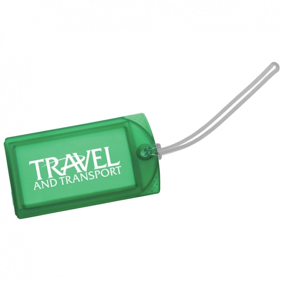 Trans. Green Explorer Printed Luggage Tag w/ ID Tag