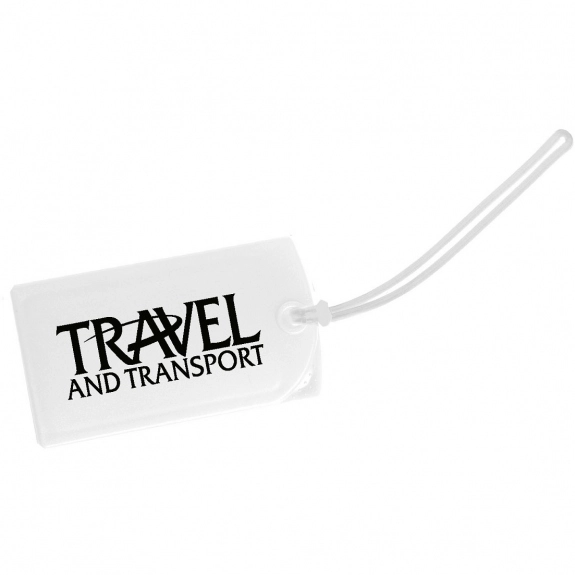 White Explorer Printed Luggage Tag w/ ID Tag
