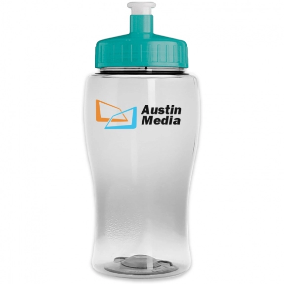 Clear Translucent Contour Push/Pull Promotional Water Bottle - 18 oz.