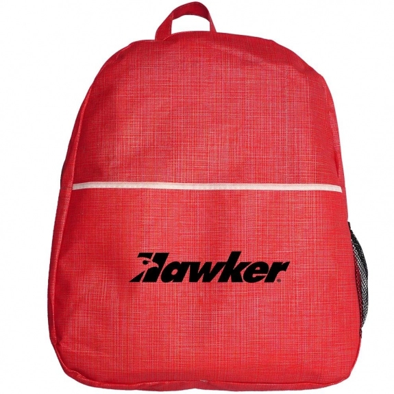 Red - Textured Non-Woven Promotional Backpack - 14"w x 17"h x 4.5"d
