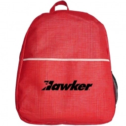 Red - Textured Non-Woven Promotional Backpack - 14"w x 17"h x 4.5"d