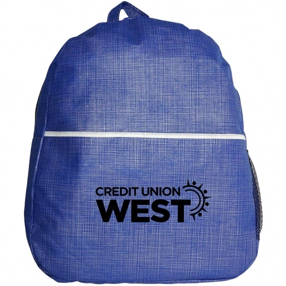 Blue - Textured Non-Woven Promotional Backpack - 14"w x 17"h x 4.5"d