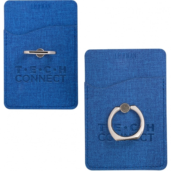 Blue - LEEMAN NYC Custom RFID Cell Phone Wallet & Stand