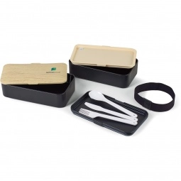 Open - Woodtone Bento Custom Lunch Box w/ Utensils