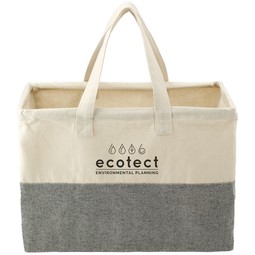 Recycled Cotton Branded Utility Tote - 16"w x 12"h x 8.5"d