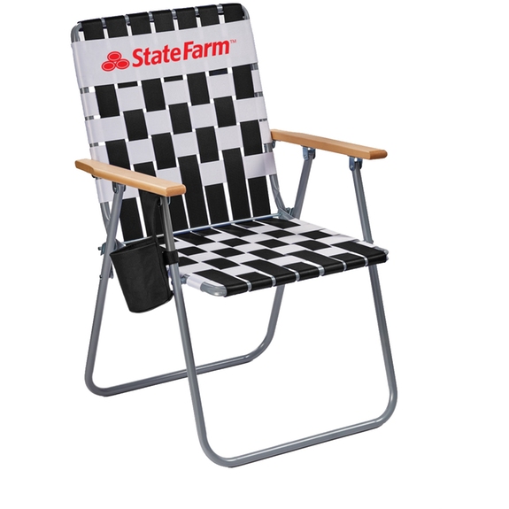 Black Retro Webbing Custom Folding Chair