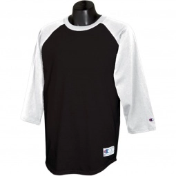 Black/White Tagless Raglan Baseball Custom T-Shirt by Champion