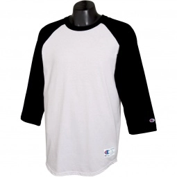 White/Black Tagless Raglan Baseball Custom T-Shirt by Champion