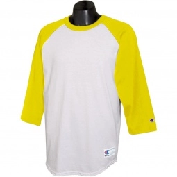 White/C Gold Tagless Raglan Baseball Custom T-Shirt by Champion