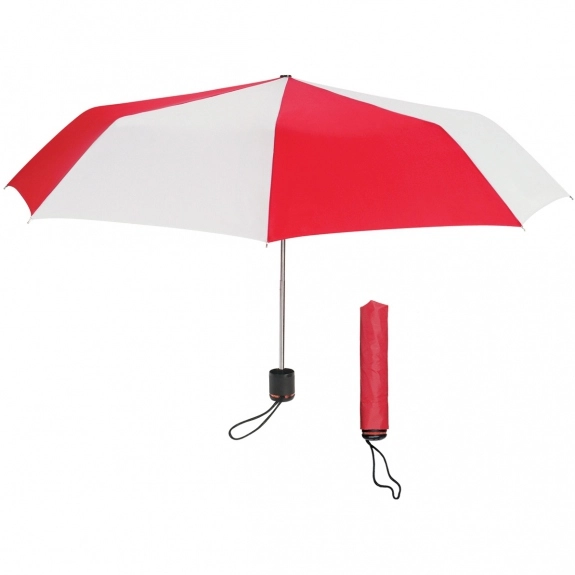 White/Red Compact Mini Telescopic Promotional Umbrellas