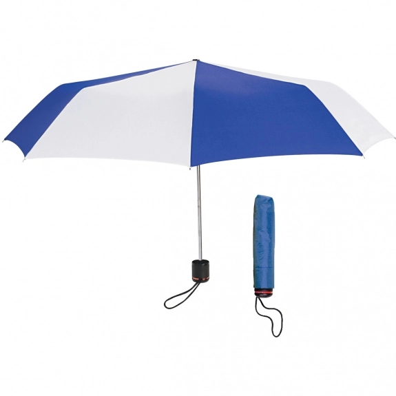 White/Blue Compact Mini Telescopic Promotional Umbrellas