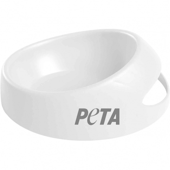 White Promotional Pet Food Scoop Bowl - Small