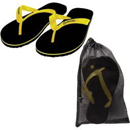 Black with Yellow Basic Custom Flip Flops