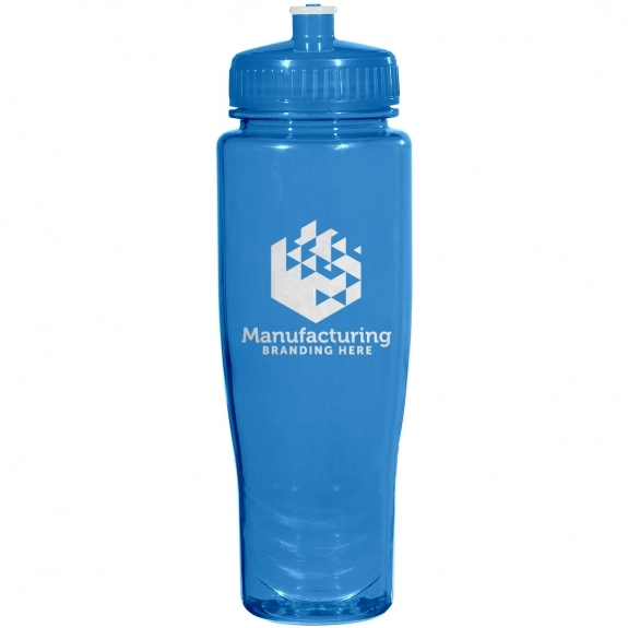 Blue Translucent Squeezable Custom Water Bottle