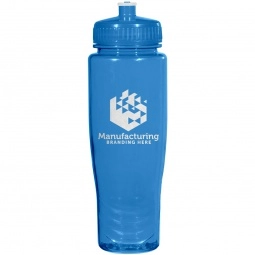 Blue Translucent Squeezable Custom Water Bottle