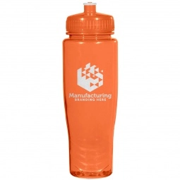 Orange Translucent Squeezable Custom Water Bottle