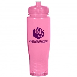 Pink Translucent Squeezable Custom Water Bottle