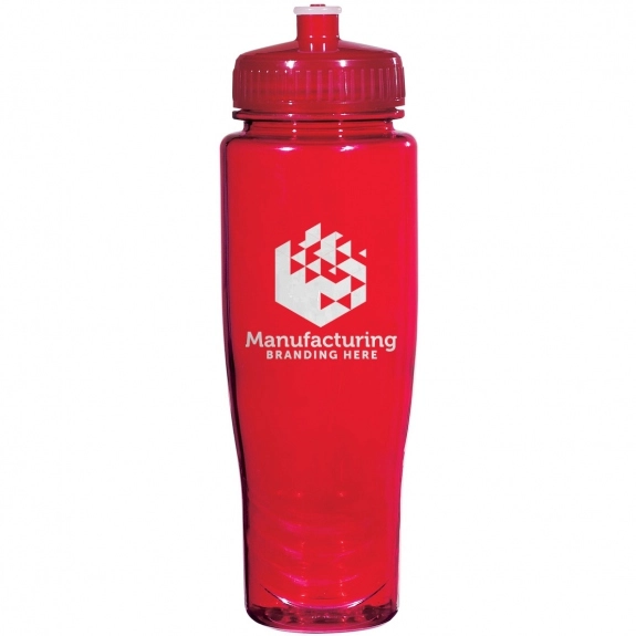 Red Translucent Squeezable Custom Water Bottle