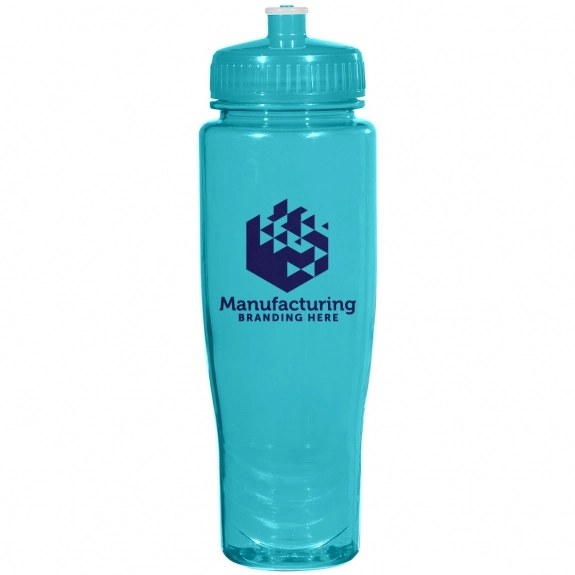 Aqua Translucent Squeezable Custom Water Bottle