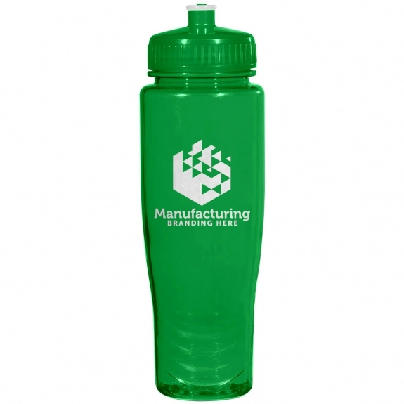 Green Translucent Squeezable Custom Water Bottle