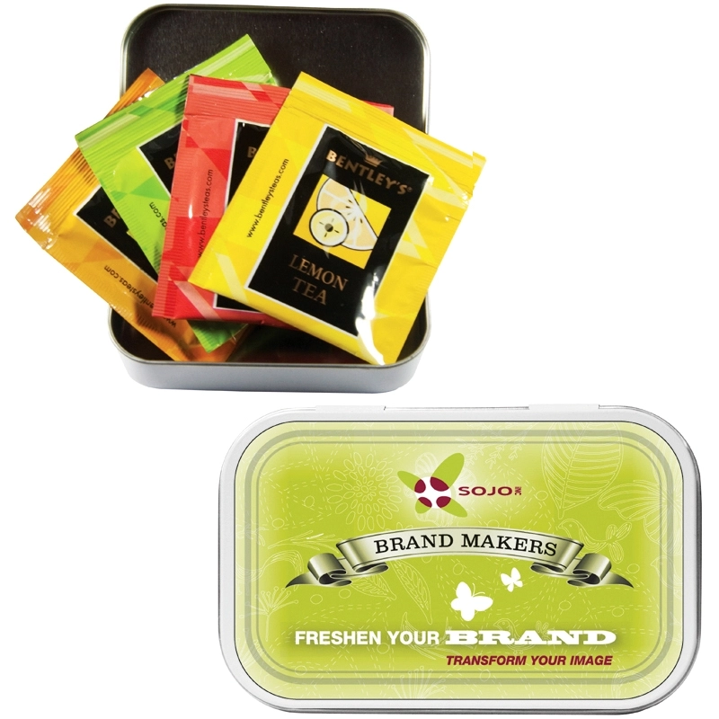 Full Color Compact Promotional Tea Bag Tin Custom Beverages ePromo