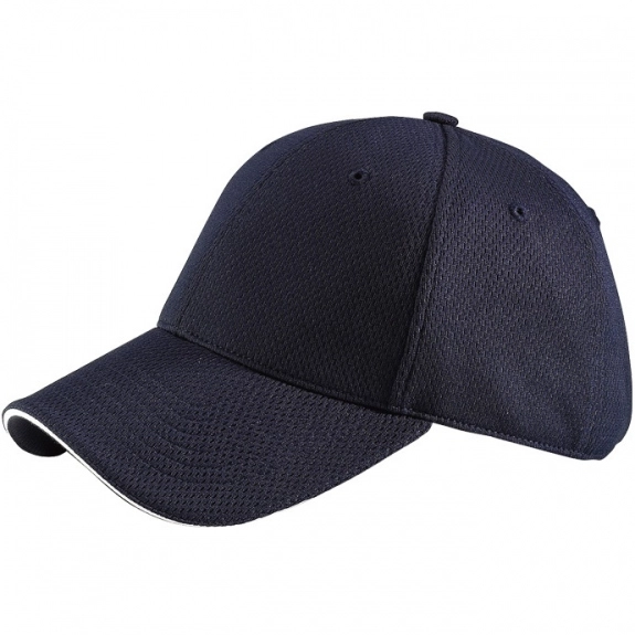 Navy/White 6-Panel Athletic Unstructured Embroidered Promotional Cap