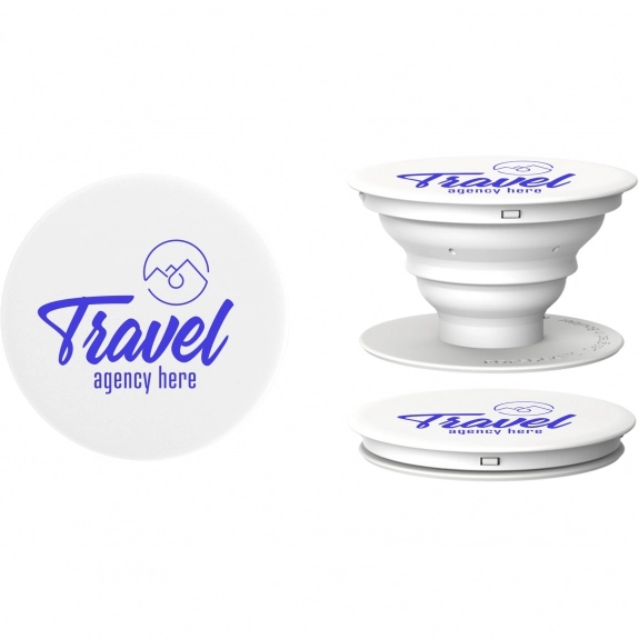 White PopSockets Custom Cell Phone Stand & Grip
